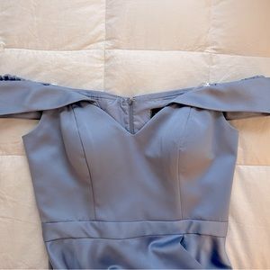 PROM Blue Off-The-Shoulder Dress